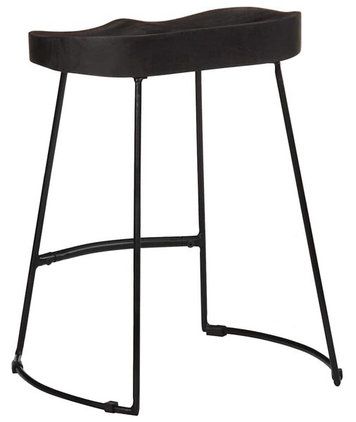 VidaXL bárszékek 2 db Fekete 46x38x52 cm tömör fa Mango