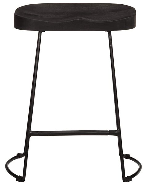 VidaXL bárszékek 2 db Fekete 46x38x52 cm tömör fa Mango