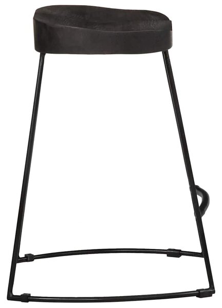 VidaXL bárszékek 2 db Fekete 46x38x52 cm tömör fa Mango