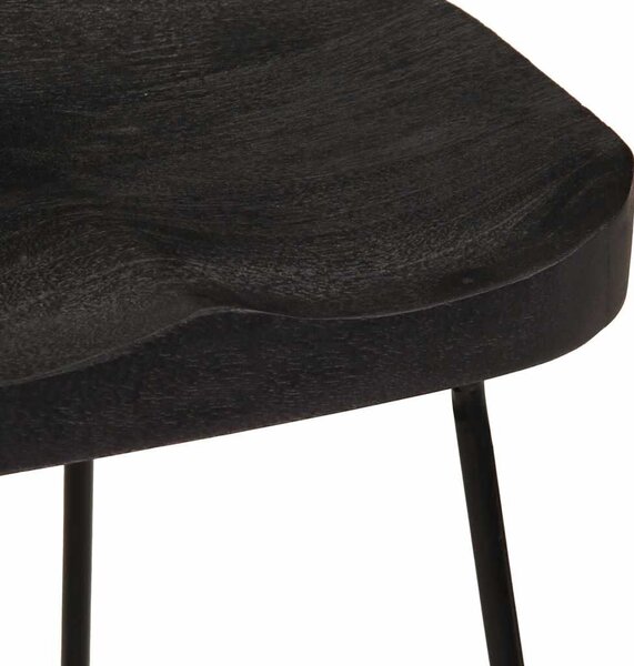 VidaXL bárszékek 2 db Fekete 46x38x52 cm tömör fa Mango