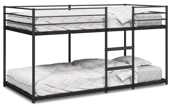 VidaXL fekete acél emeletes ágy matrac nélkül 100 x 200 cm