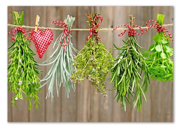 Fali üvegkép Herbs egy húr