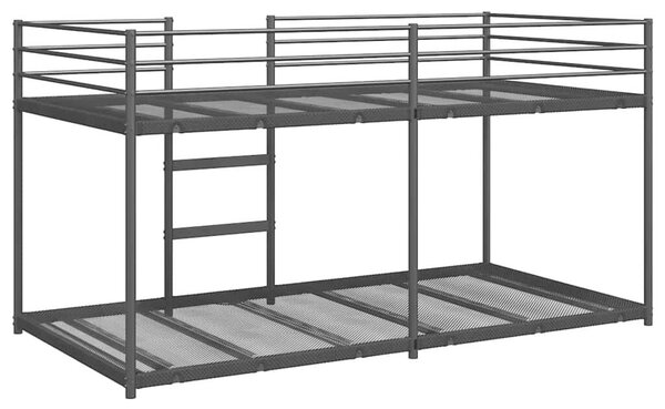 VidaXL fekete acél emeletes ágy matrac nélkül 100 x 200 cm
