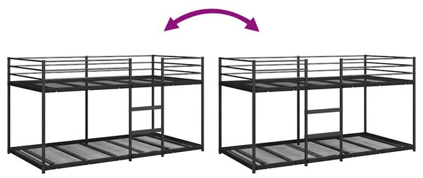 VidaXL fekete acél emeletes ágy matrac nélkül 100 x 200 cm