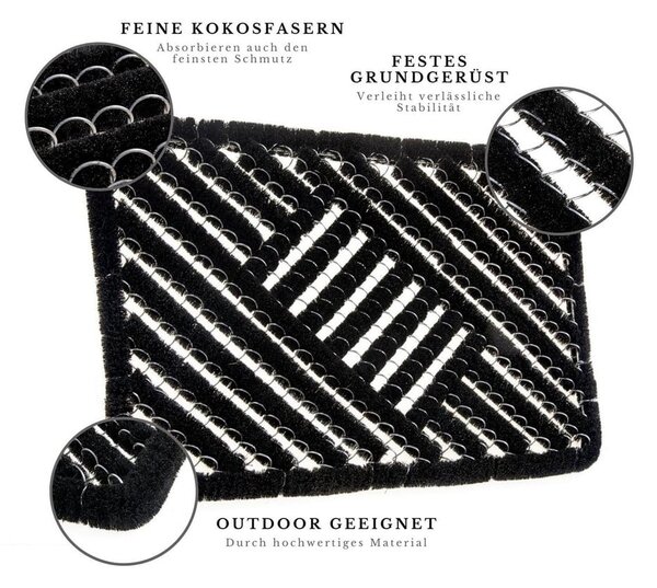 Kókuszrost lábtörlő 40x60 cm Coco Black – Hanse Home
