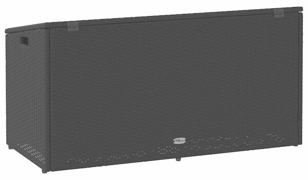 VidaXL fekete polyrattan kerti tárolóláda 110x50x58 cm