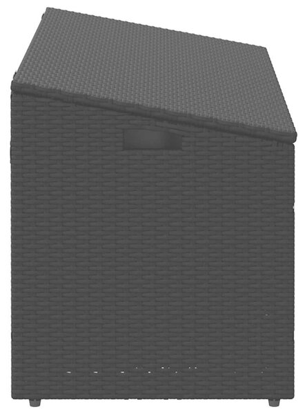 VidaXL fekete polyrattan kerti tárolóláda 110x50x58 cm