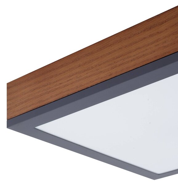 Lindby Laviona LED mennyezeti lámpa, négyzet alakú, 30 cm-es, Világos fa, Nappali / Étkező, Fa, Modern