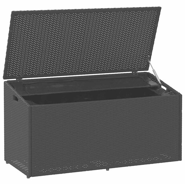 VidaXL fekete polyrattan kerti tárolóláda 110x50x58 cm