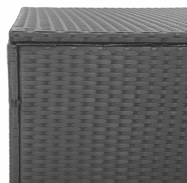 VidaXL fekete polyrattan kerti tárolóláda 110x50x58 cm