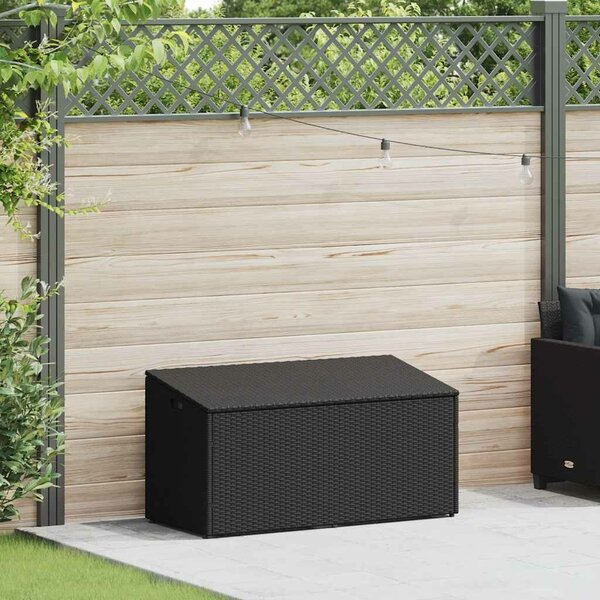 VidaXL fekete polyrattan kerti tárolóláda 110x50x58 cm