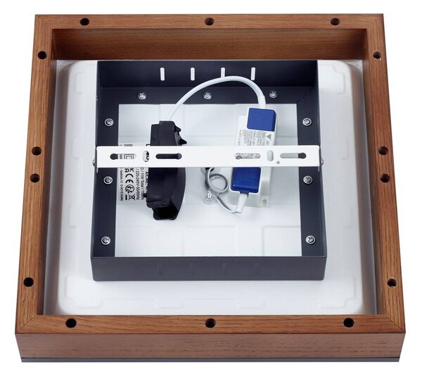 Lindby Laviona LED mennyezeti lámpa, négyzet alakú, 30 cm-es, Világos fa, Nappali / Étkező, Fa, Modern