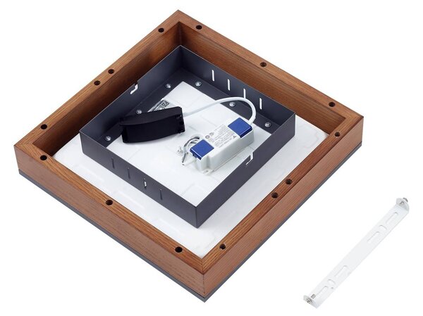 Lindby Laviona LED mennyezeti lámpa, négyzet alakú, 30 cm-es, Világos fa, Nappali / Étkező, Fa, Modern