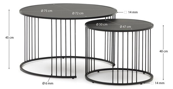 Kerek tárolóasztal üveg asztallappal ø 75 cm Hadar – Kave Home