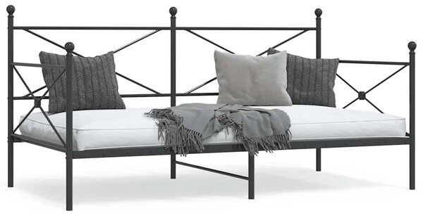 VidaXL kanapéágy matrac nélkül fekete 100x190 cm acél