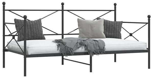 VidaXL kanapéágy matrac nélkül fekete 100x190 cm acél