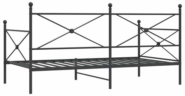 VidaXL kanapéágy matrac nélkül fekete 100x190 cm acél