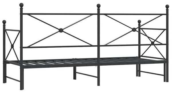 VidaXL fekete acél kihúzható kanapéágy matrac nélkül 75x190 cm