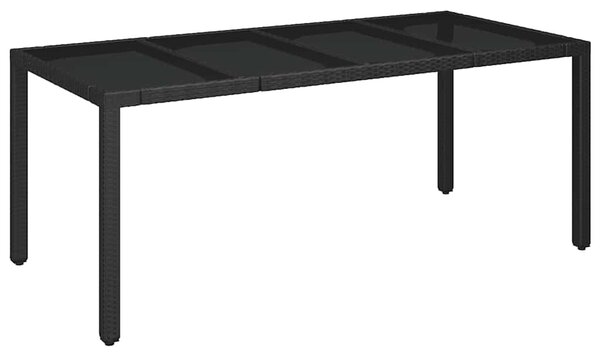9 részes fekete polyrattan kerti étkezőgarnitúra párnákkal