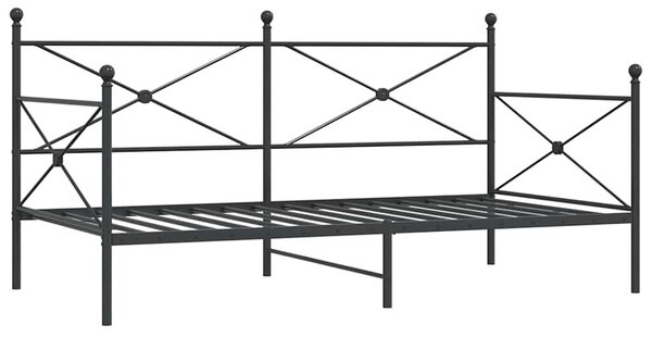 VidaXL kanapéágy matrac nélkül fekete 100x190 cm acél