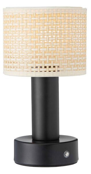 PR Home Tiara újratölthető asztali lámpa, CCT, rattan/fekete