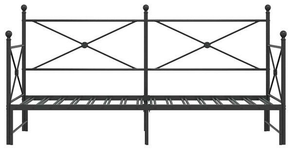 VidaXL fekete acél kihúzható kanapéágy matrac nélkül 75x190 cm