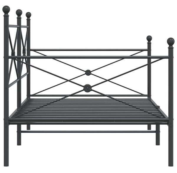VidaXL kanapéágy matrac nélkül fekete 100x190 cm acél