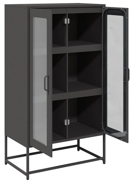 VidaXL Magastábla Fekete 68x39x123 cm Acél