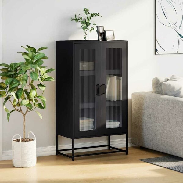 VidaXL Magastábla Fekete 68x39x123 cm Acél