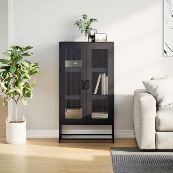 VidaXL Magastábla Fekete 68x39x123 cm Acél