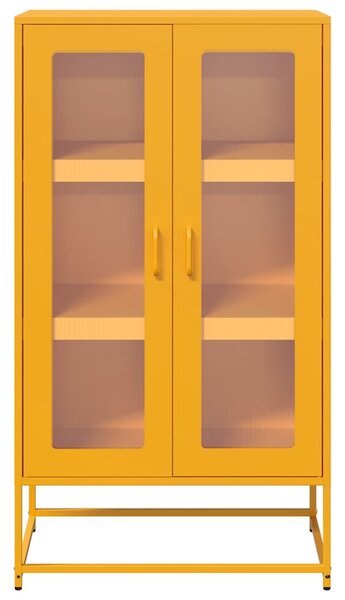VidaXL Highboard Mustársárga 68x39x123 cm Acél