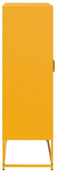 VidaXL Highboard Mustársárga 68x39x123 cm Acél