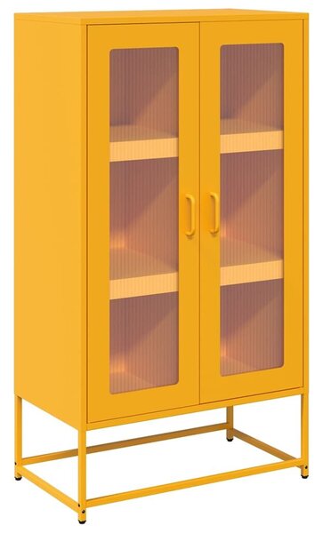 VidaXL Highboard Mustársárga 68x39x123 cm Acél