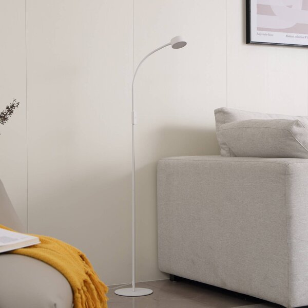 Lindby LED álló világítás Maori, fehér, fém, CCT, dimmelhető, dimmelhető, Fehér / opál, Dolgozószoba / Iroda, fém, Modern
