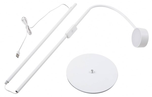 Lindby LED álló világítás Maori, fehér, fém, CCT, dimmelhető, dimmelhető, Fehér / opál, Dolgozószoba / Iroda, fém, Modern