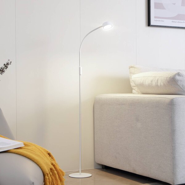 Lindby LED álló világítás Maori, fehér, fém, CCT, dimmelhető, dimmelhető, Fehér / opál, Dolgozószoba / Iroda, fém, Modern