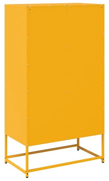 VidaXL Highboard Mustársárga 68x39x123 cm Acél