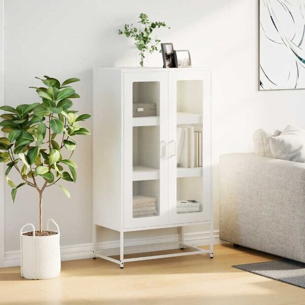 VidaXL Magastábla Fehér 68x39x123 cm Acél