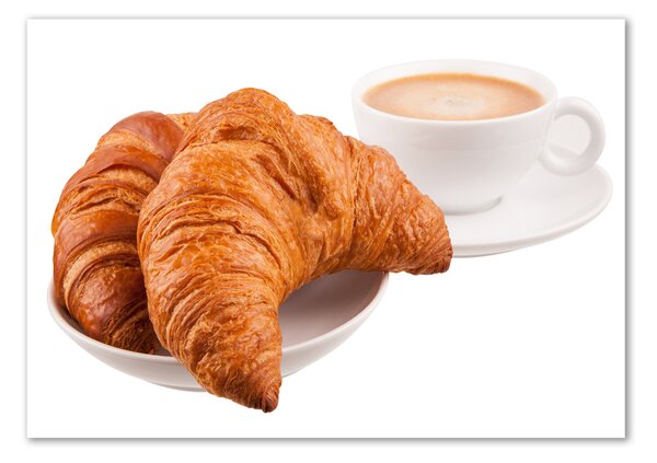 Akril üveg kép Croissant és kávé