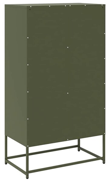 VidaXL Highboard olívazöld 68x39x123 cm Acél