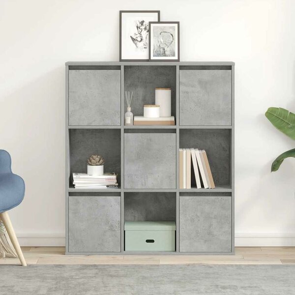 VidaXL betonszürke szerelt fa könyvespolc 89x24x101,5 cm