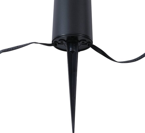 Lindby Smart LED lábazati lámpa Kaelo, CCT, RGB, Tuya, 3 db, dimmelhető, Fekete, Műanyag, Modern