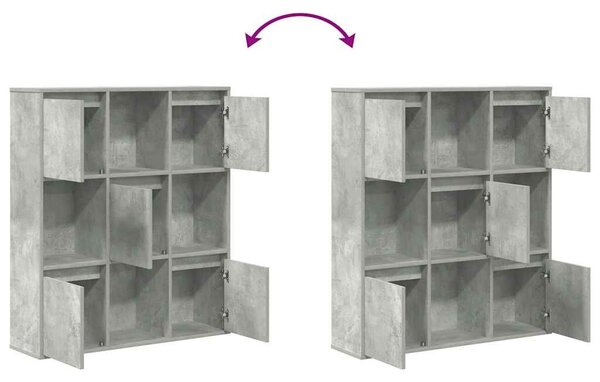 VidaXL betonszürke szerelt fa könyvespolc 89x24x101,5 cm
