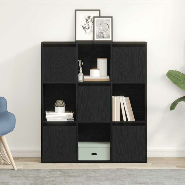 VidaXL Könyvespolc fekete tölgy 89x24x101,5 cm Gépesített fa