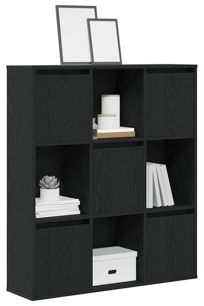 VidaXL Könyvespolc fekete tölgy 89x24x101,5 cm Gépesített fa