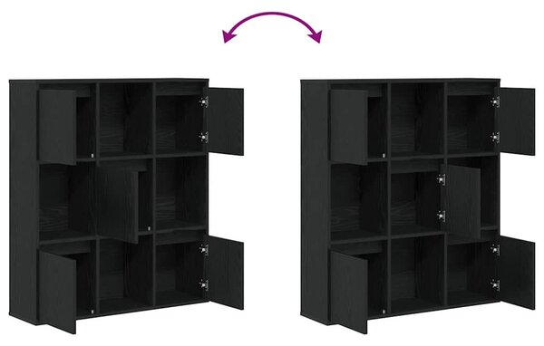 VidaXL Könyvespolc fekete tölgy 89x24x101,5 cm Gépesített fa