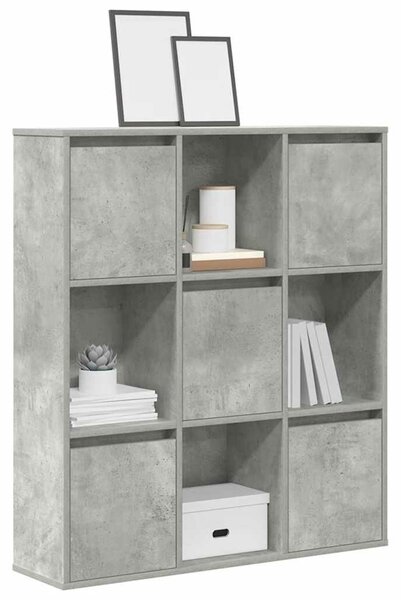 VidaXL betonszürke szerelt fa könyvespolc 89x24x101,5 cm