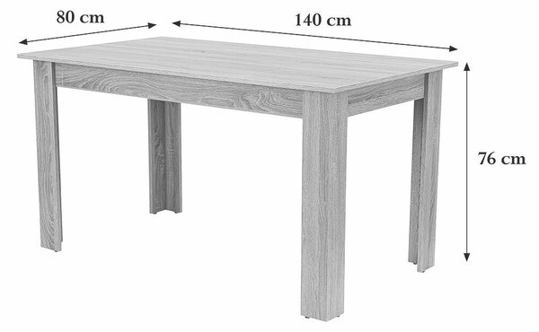 Leziter Zara 4+1 étkező garnitúra fehér-yorki tölgy