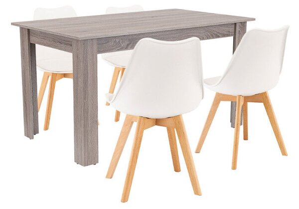 Leziter Zara 4+1 étkező garnitúra fehér-yorki tölgy
