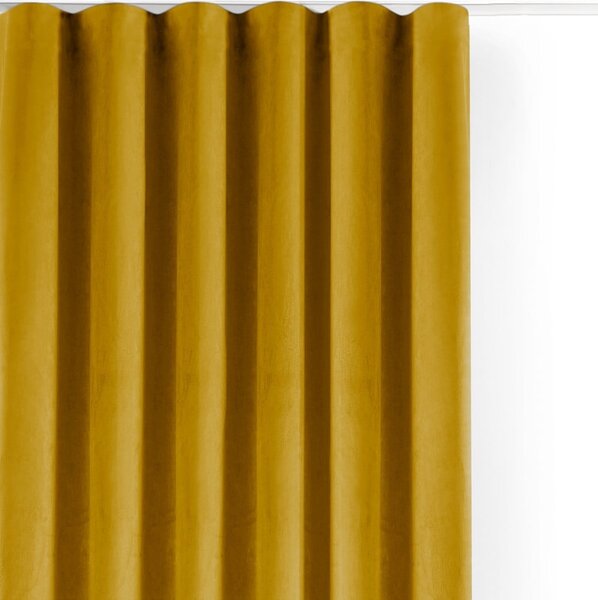 Mustársárga bársony dimout (semi-opac) függöny 400x175 cm Velto – Filumi